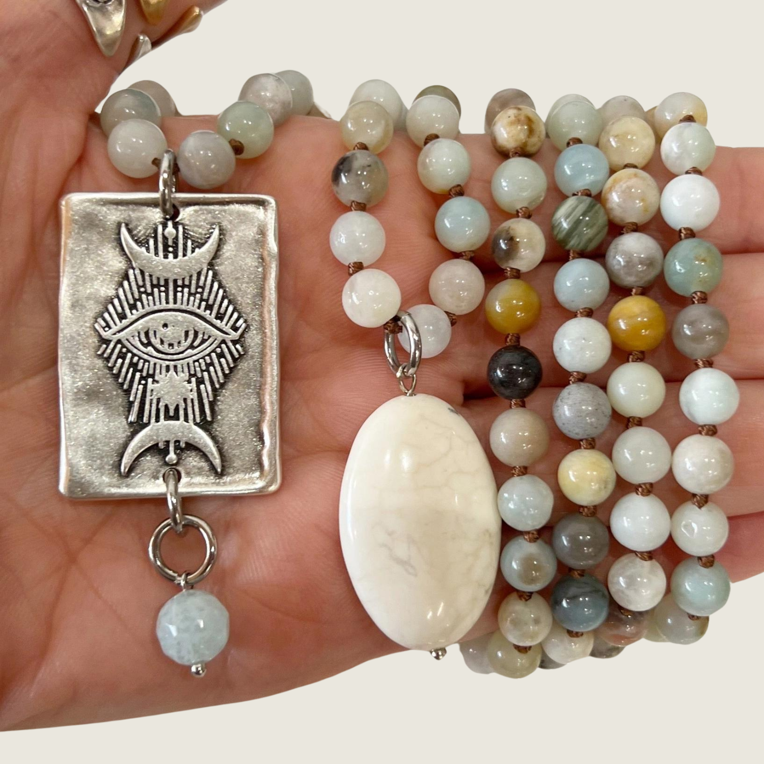 I Am Divinely Guided Necklace - Amazonite & Silver