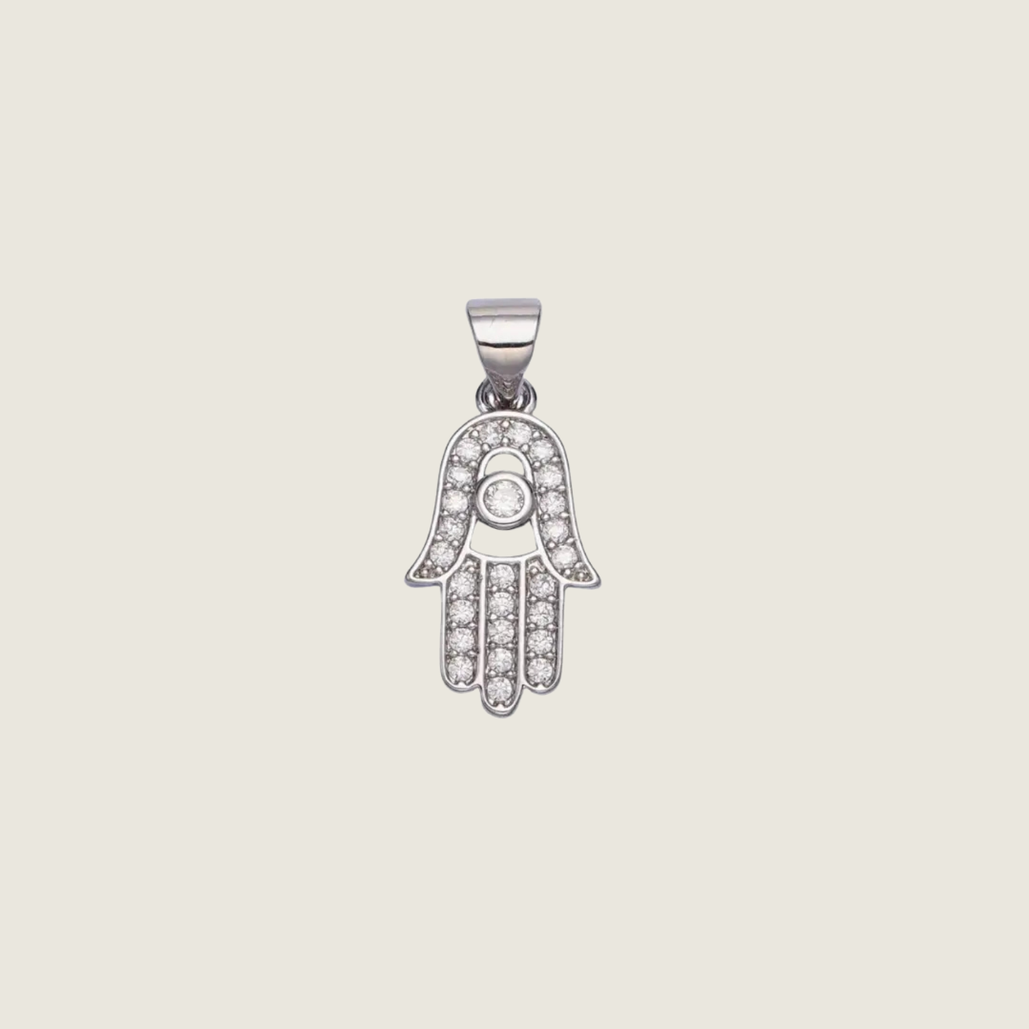 Silver Pavé Hamsa Charm - Blackbird General Store