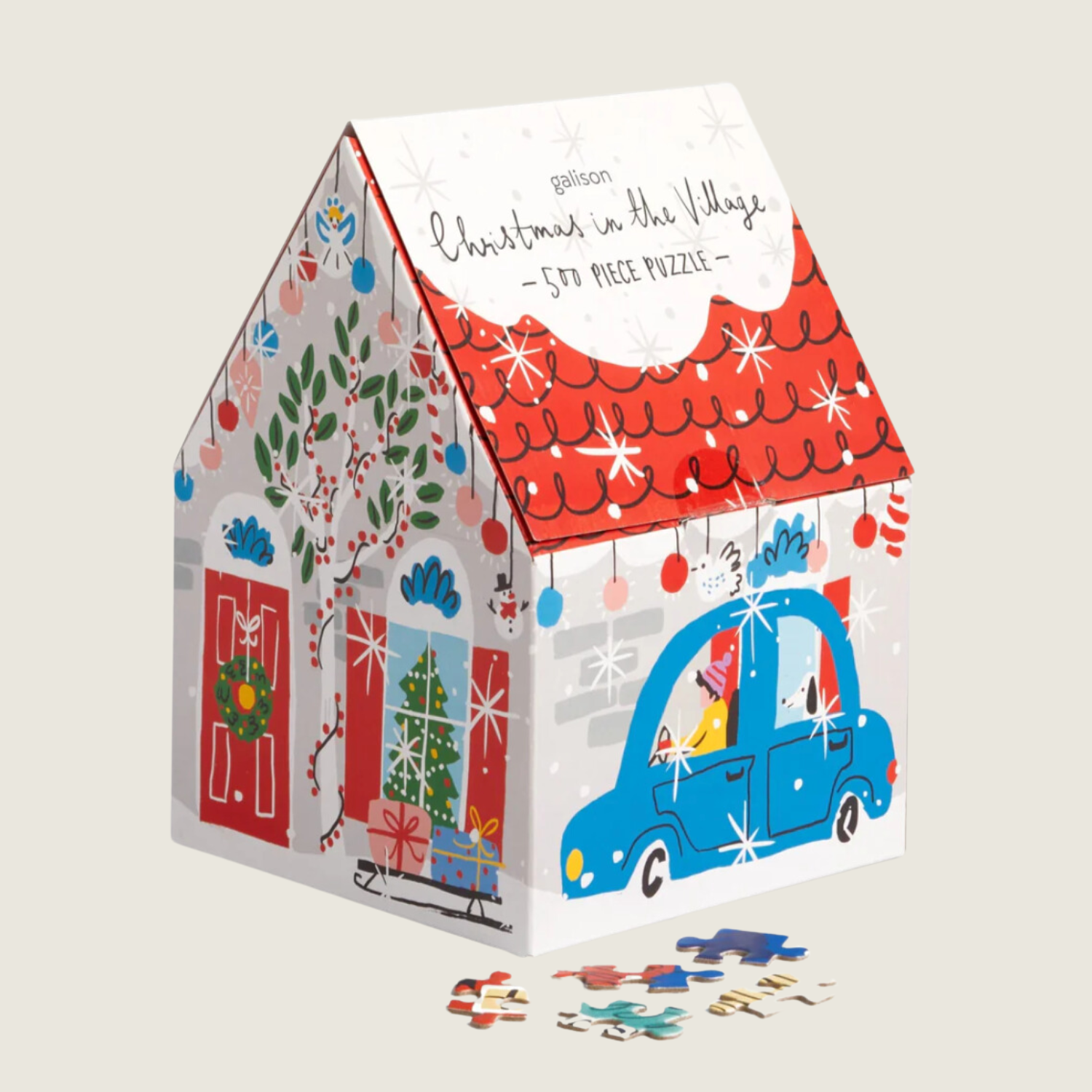 Christmas in the Village 500 Piece House Puzzle - Blackbird General Store