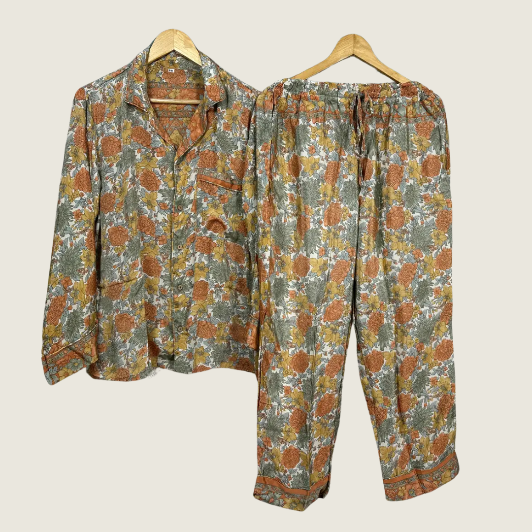 Recycled Silk PJ Vintage Floral S/M - Blackbird General Store