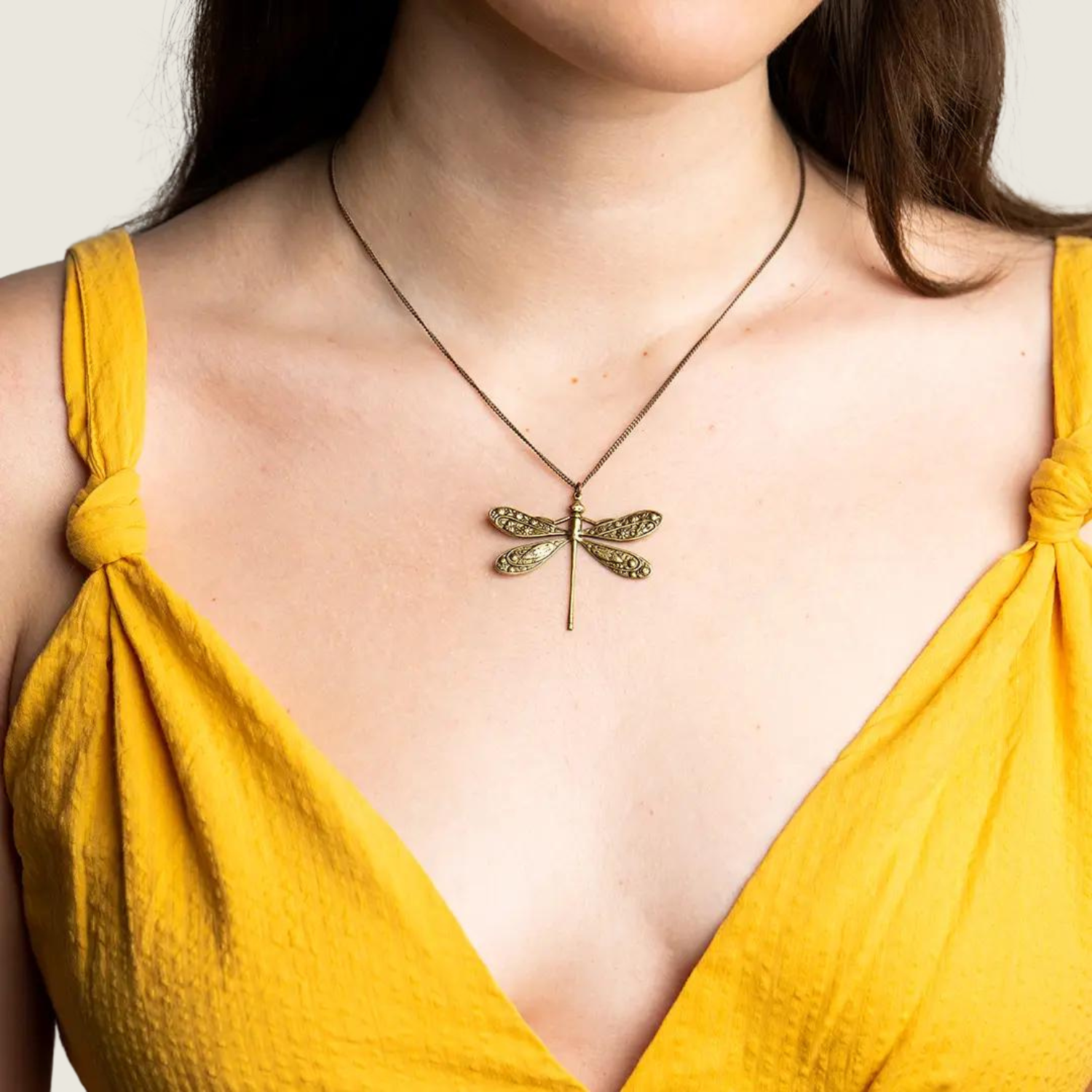 Golden Dragonfly Necklace - Blackbird General Store