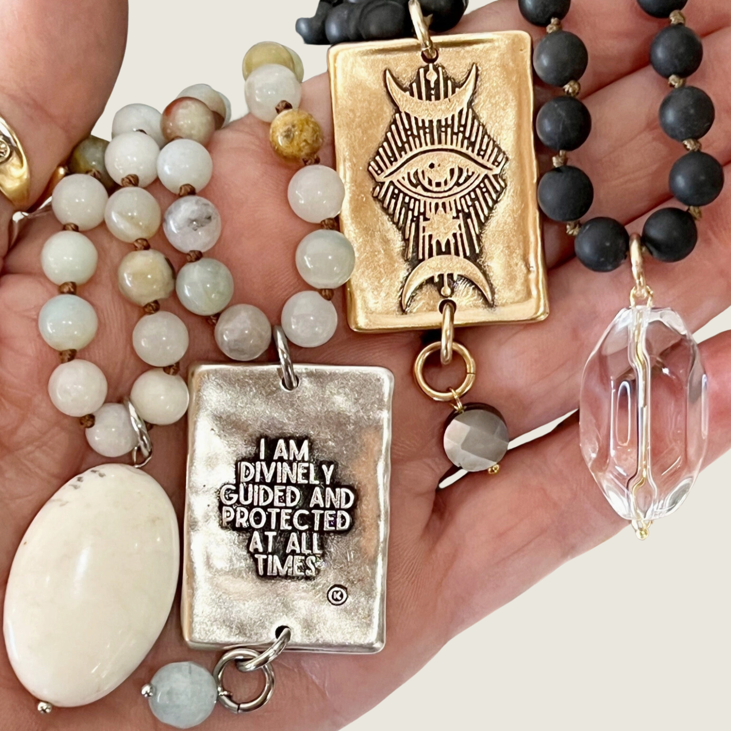 I Am Divinely Guided Necklace - Amazonite & Silver