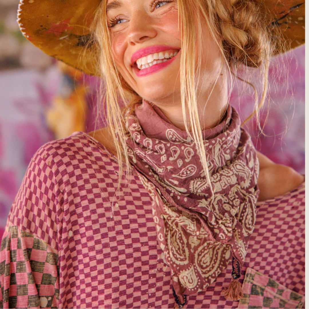 Paisley Tassel Scarf - Plum - Blackbird General Store