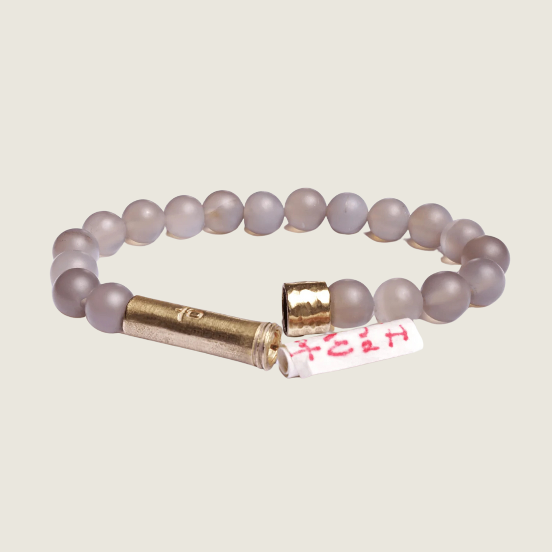 Matte Grey Agate Intention Bracelet - Blackbird General Store
