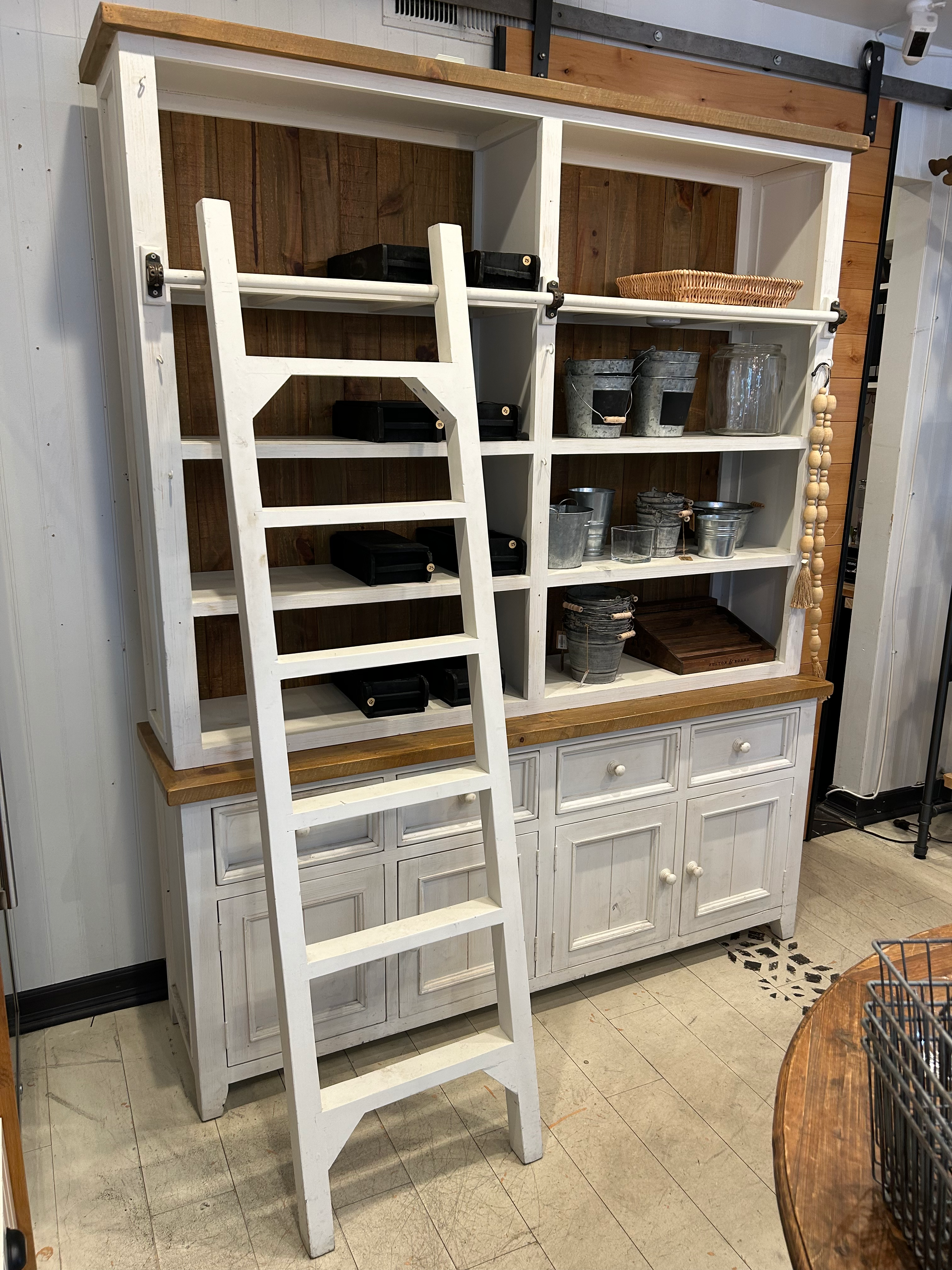 Recycled Pine Bookcase w/ Ladder