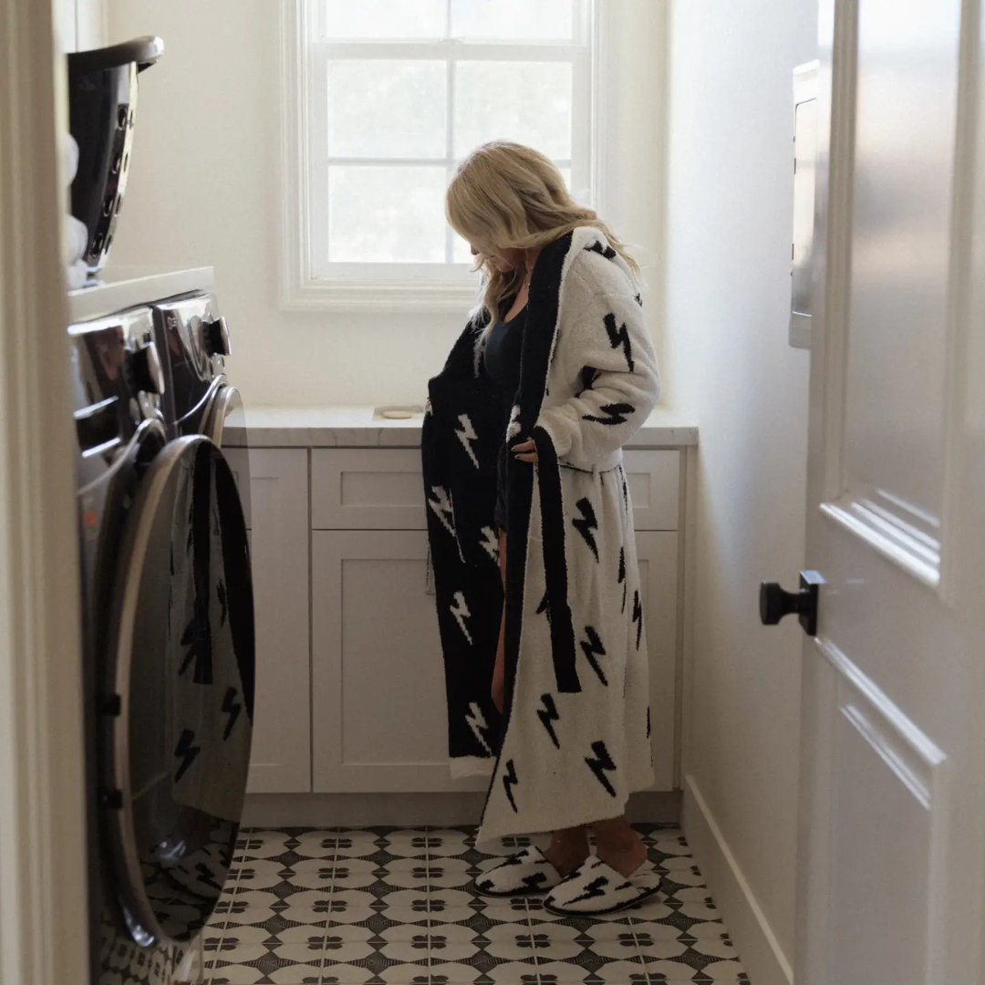 Hooded Lightning Bolt Luxe Robe