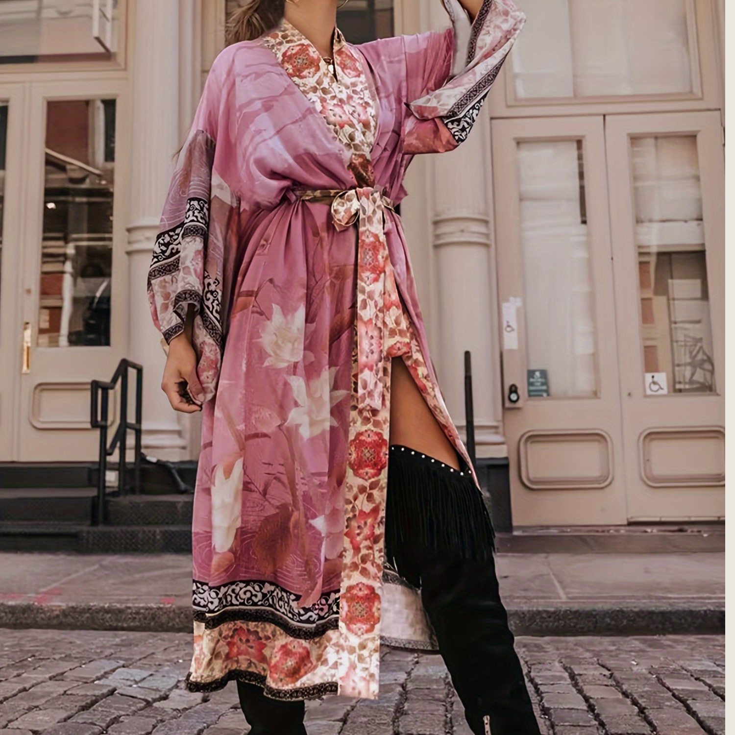 Floral & Crane Kimono