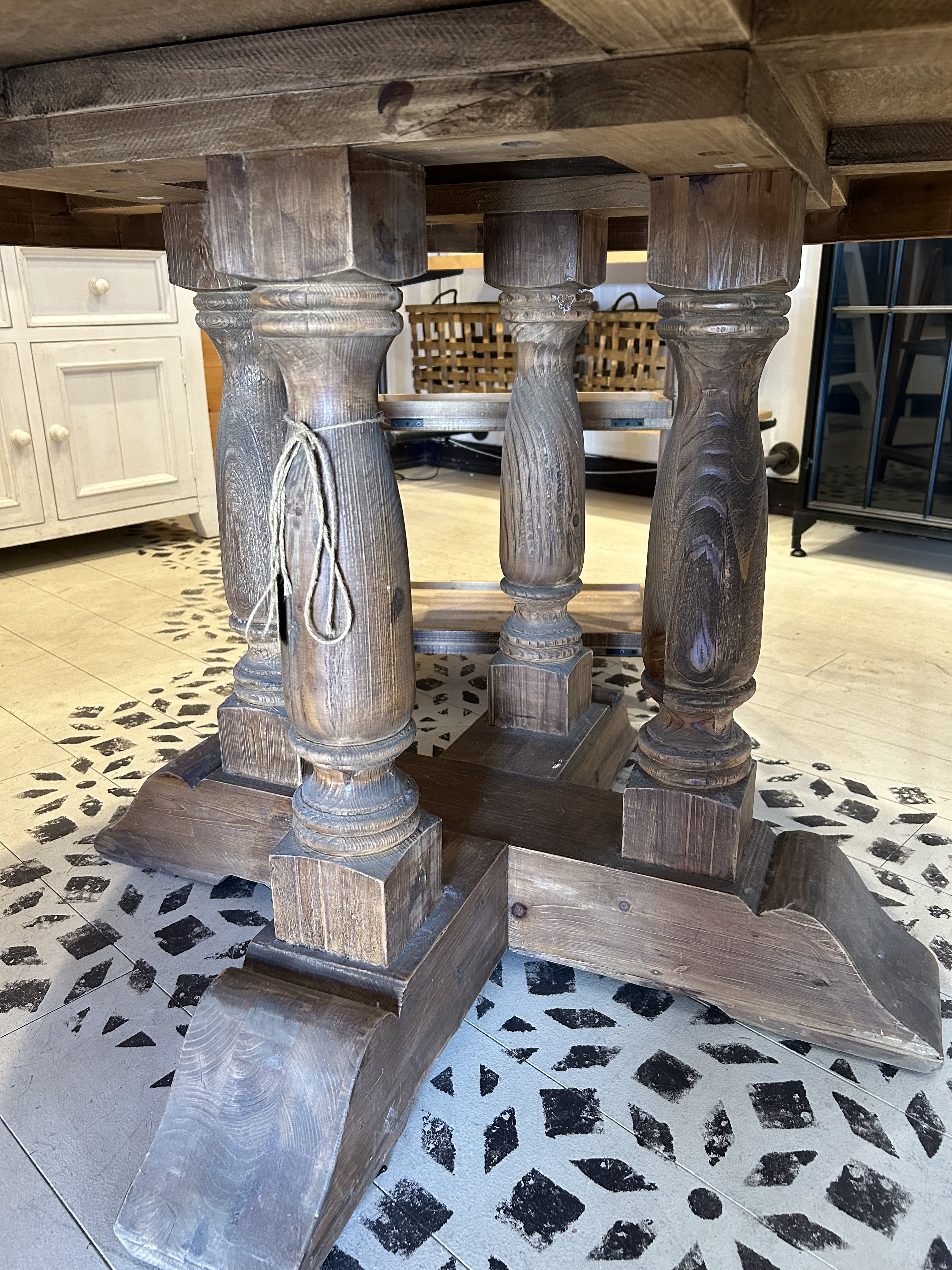 Old Pine Balustrade Table