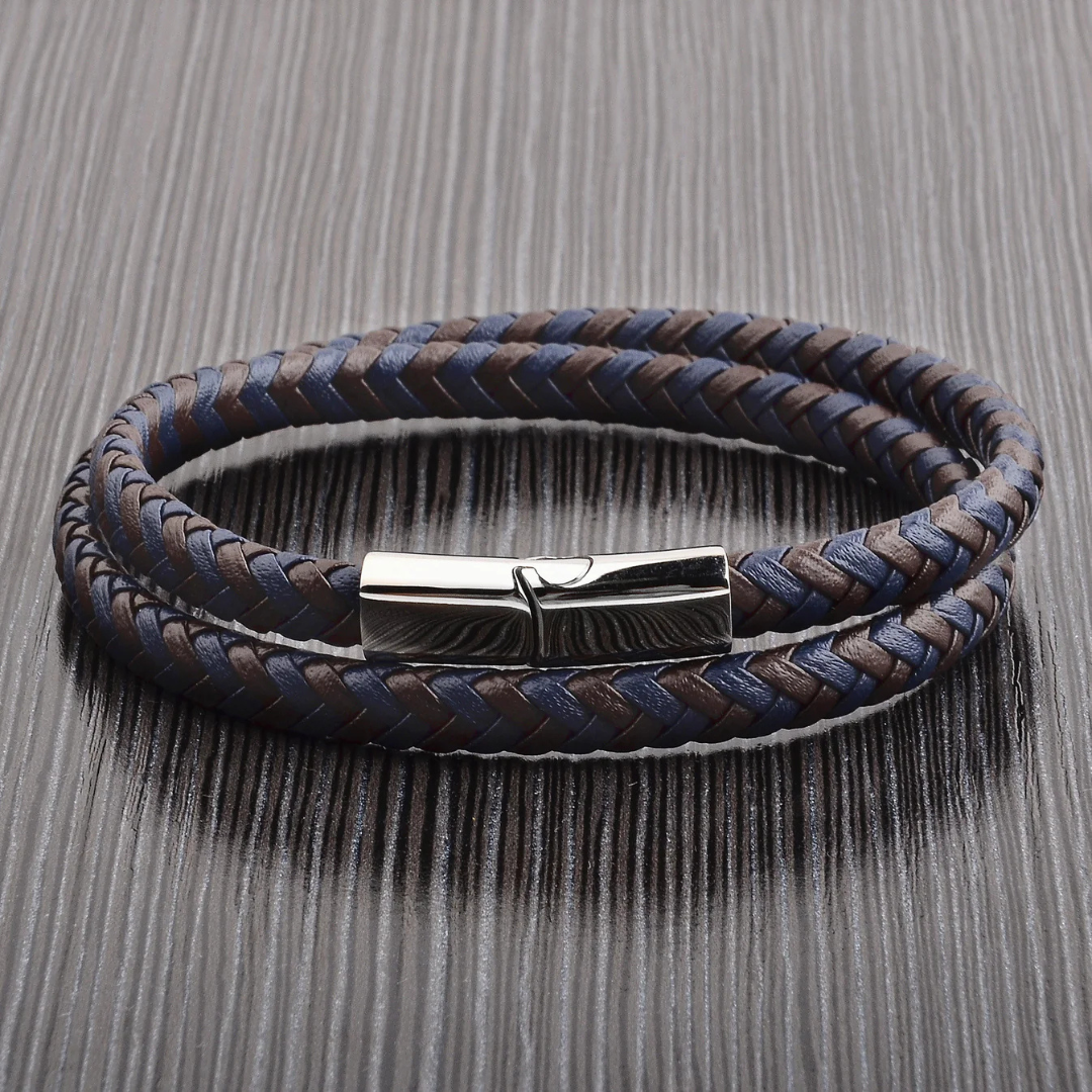 Men’s Blue Woven Bracelet with Magnetic Clasp - Blackbird General Store