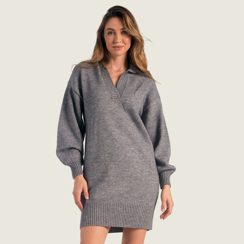 Grey Sweater Dress - Blackbird General Store
