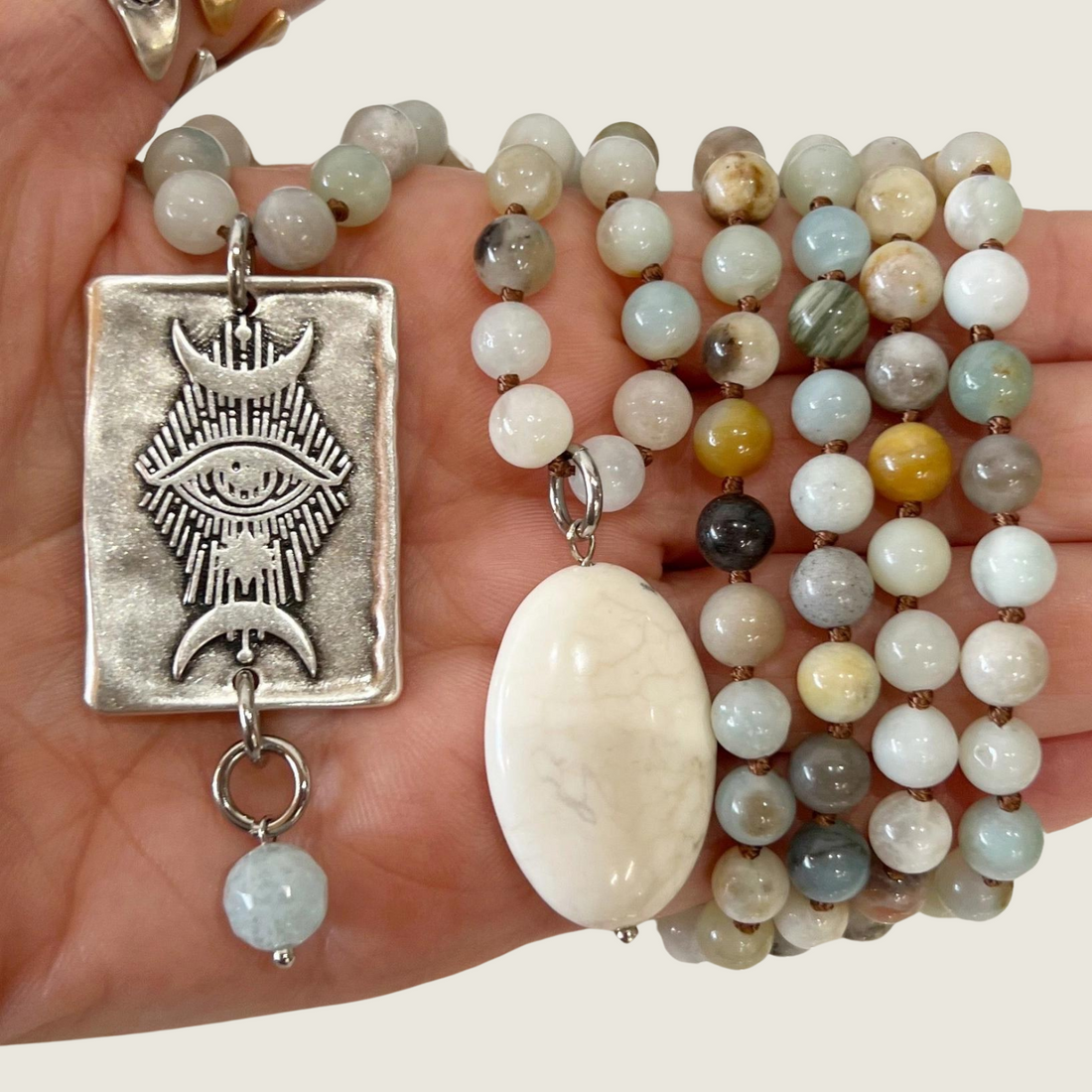 I Am Divinely Guided Necklace - Amazonite &amp; Silver