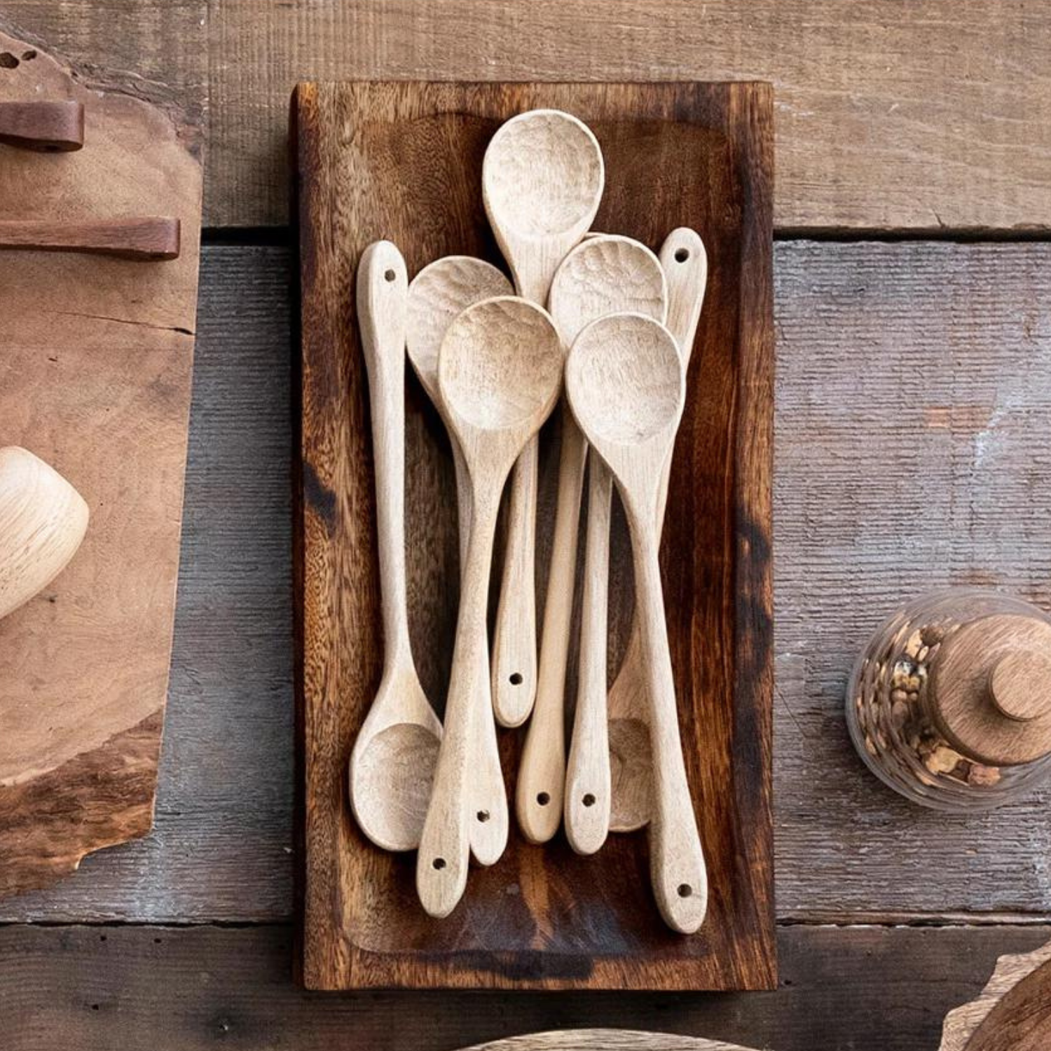 Mango Wood Hand Carved Tray