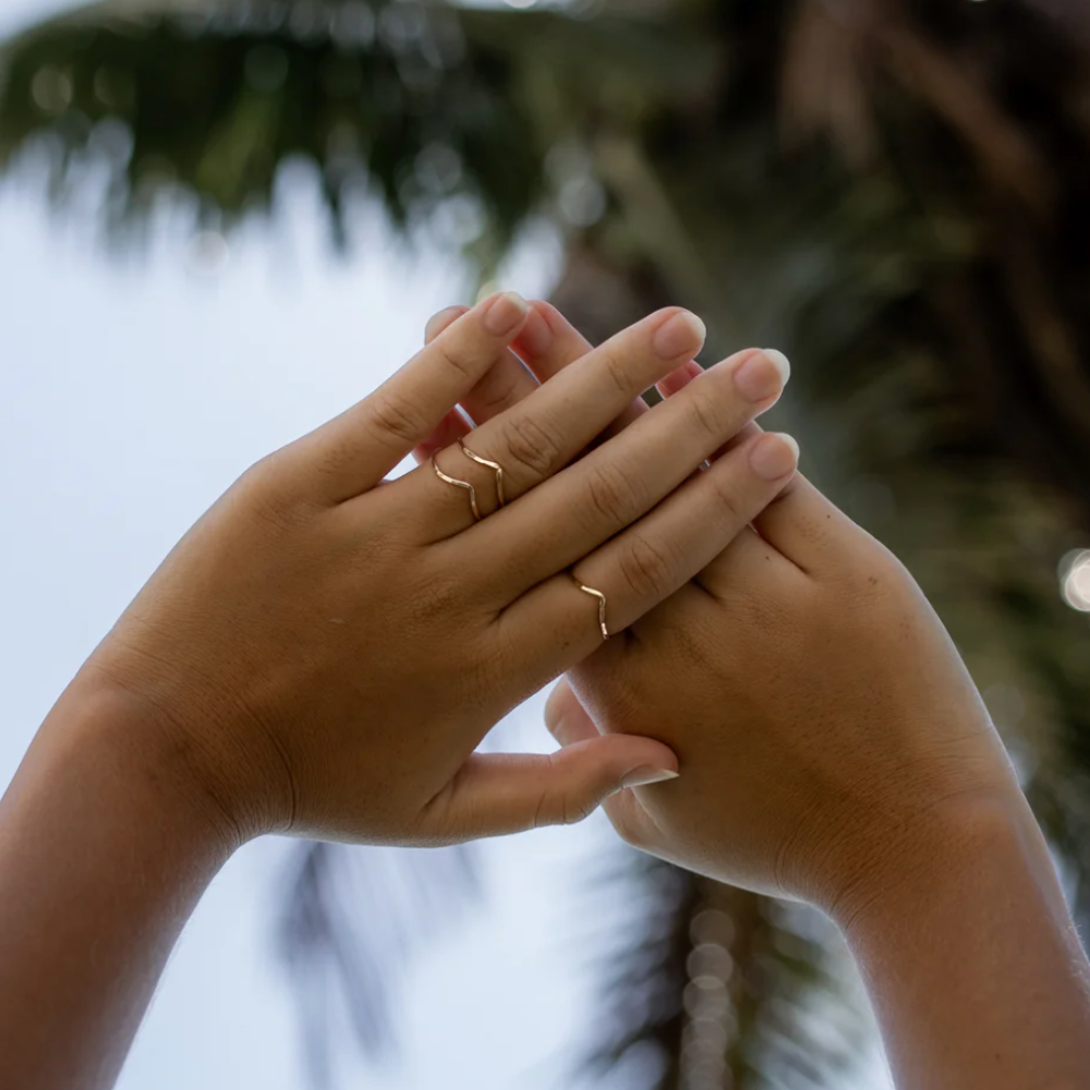 Chevron Stacking Rings GF