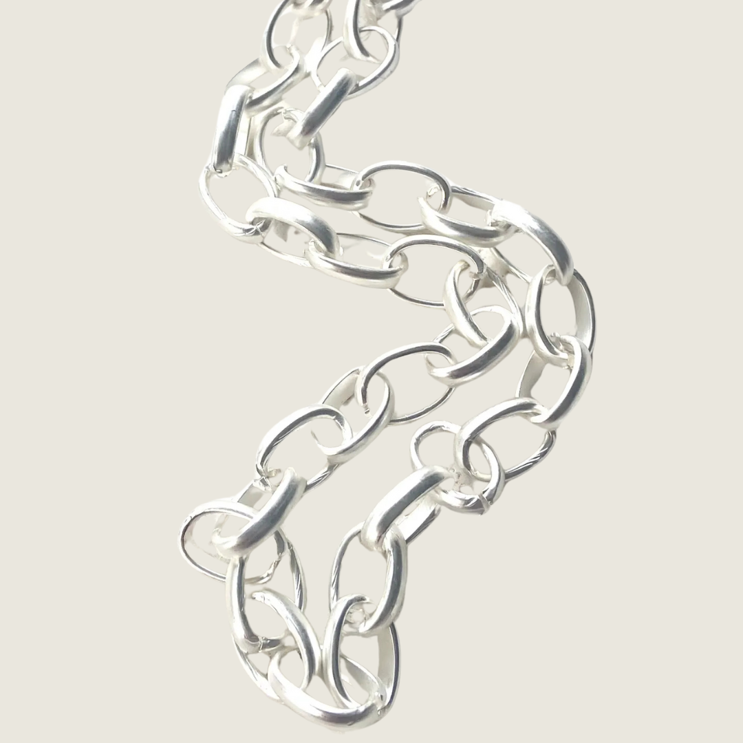 Matte Silver Chunky Necklace