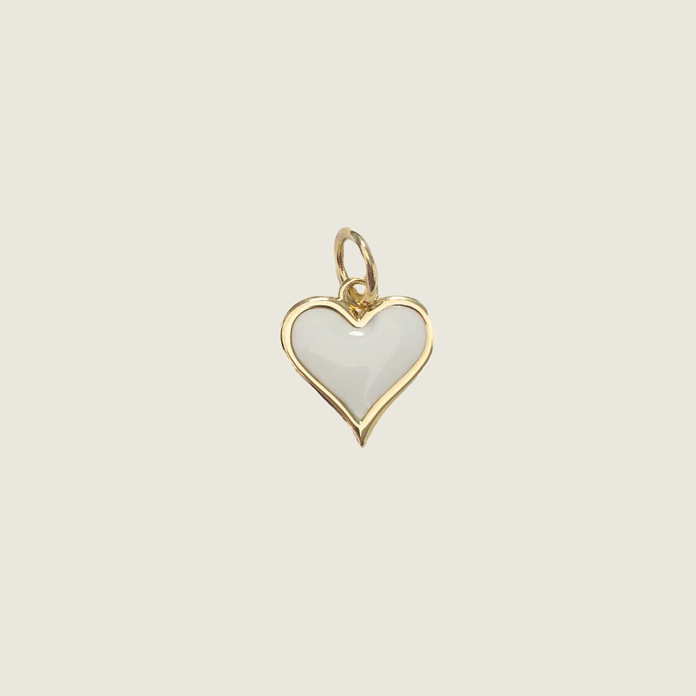 White Heart Charm