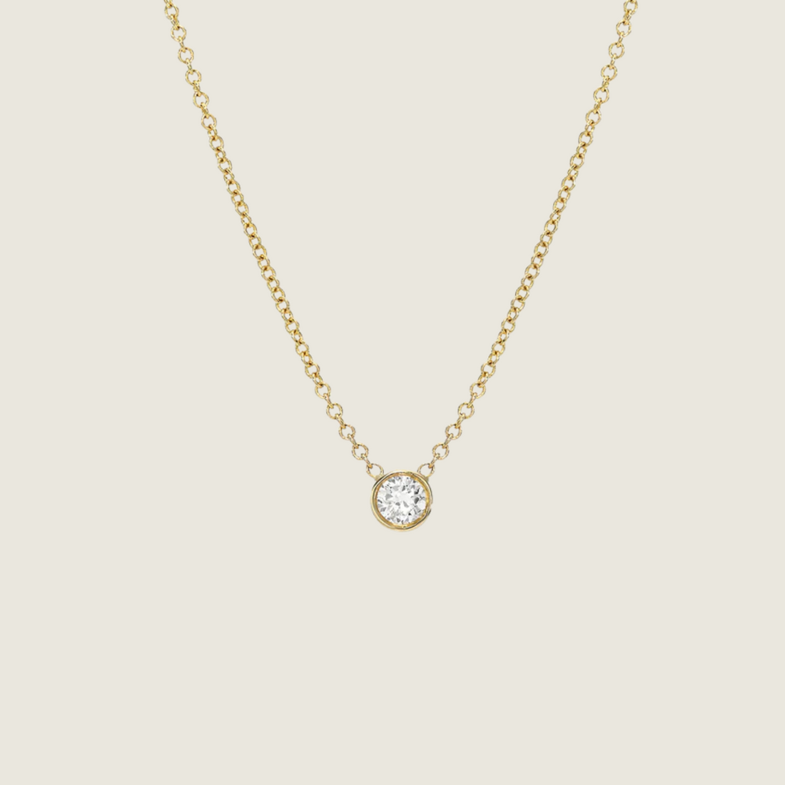 Large Bezel Diamond Necklace