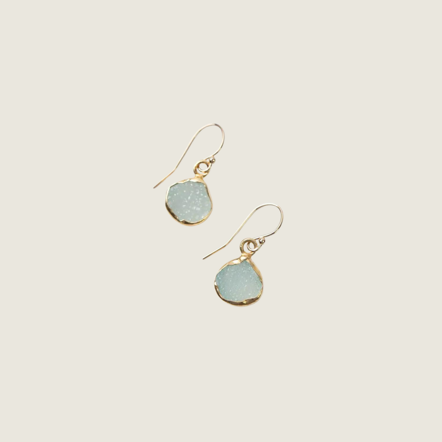 Serenity Simple Chalcedony Druzy Earrings