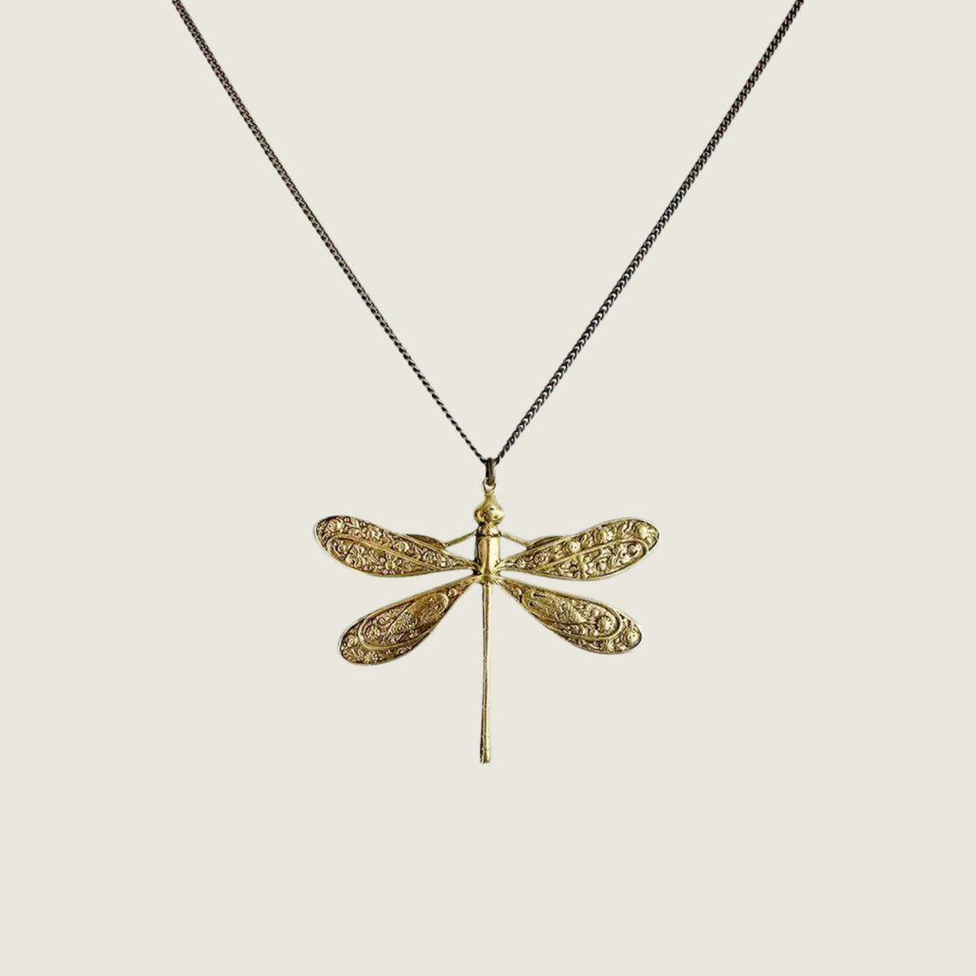 Golden Dragonfly Necklace