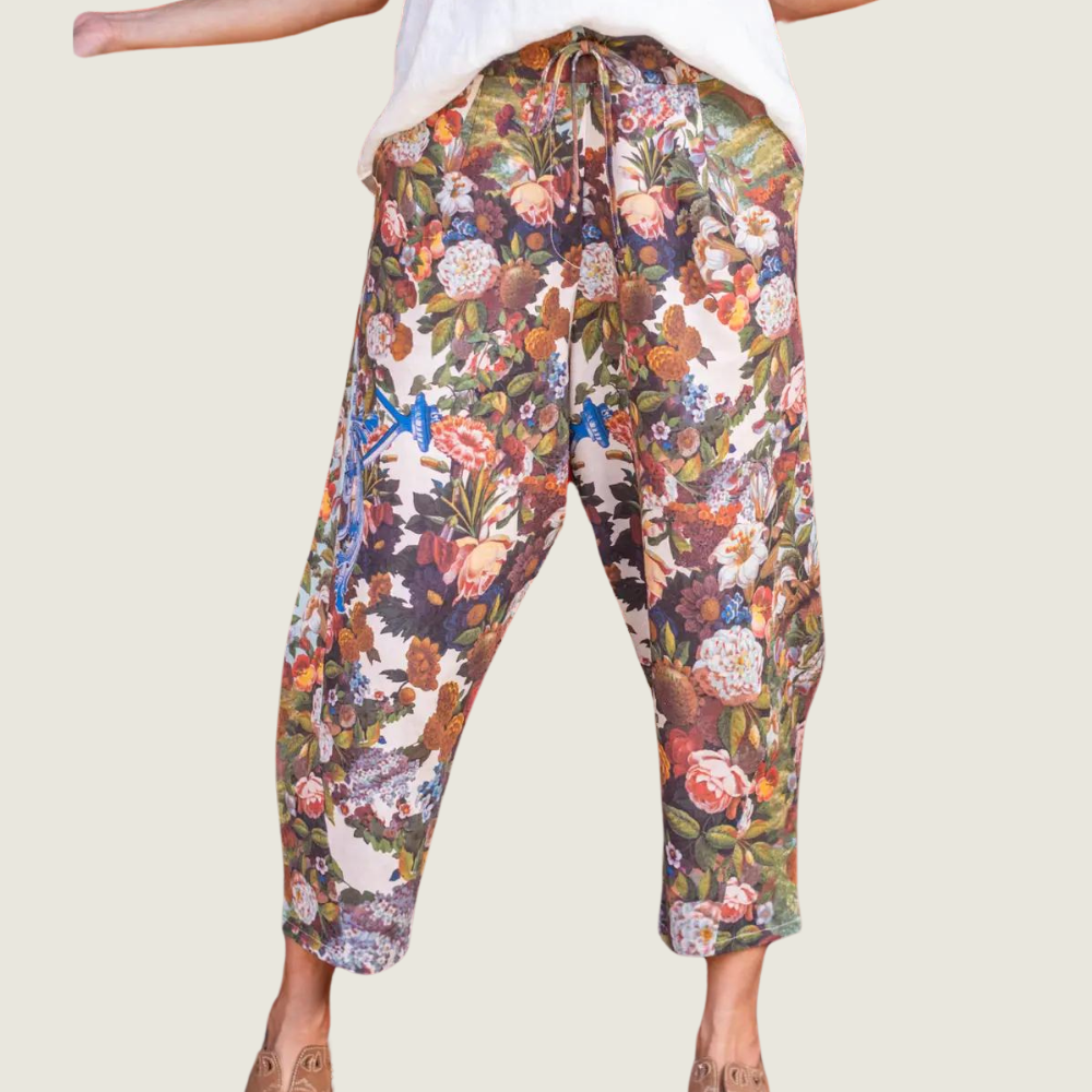 Love Language Boho Linen Floral Cropped Artist Pants - Blackbird General Store