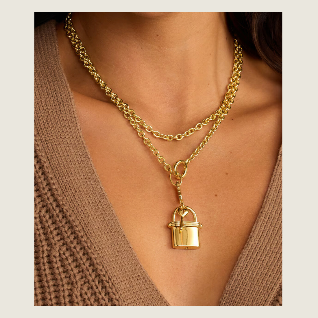 Heart Statement Charm - Gold