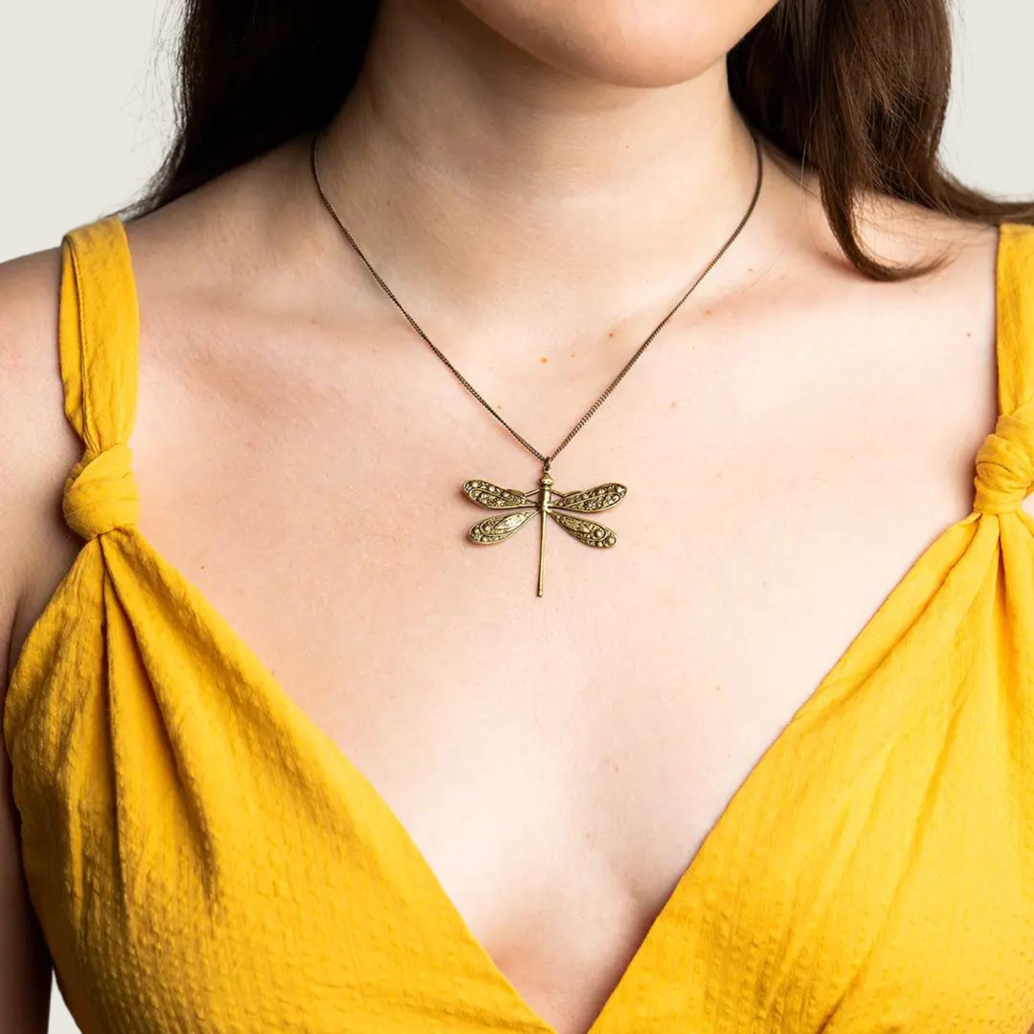 Golden Dragonfly Necklace