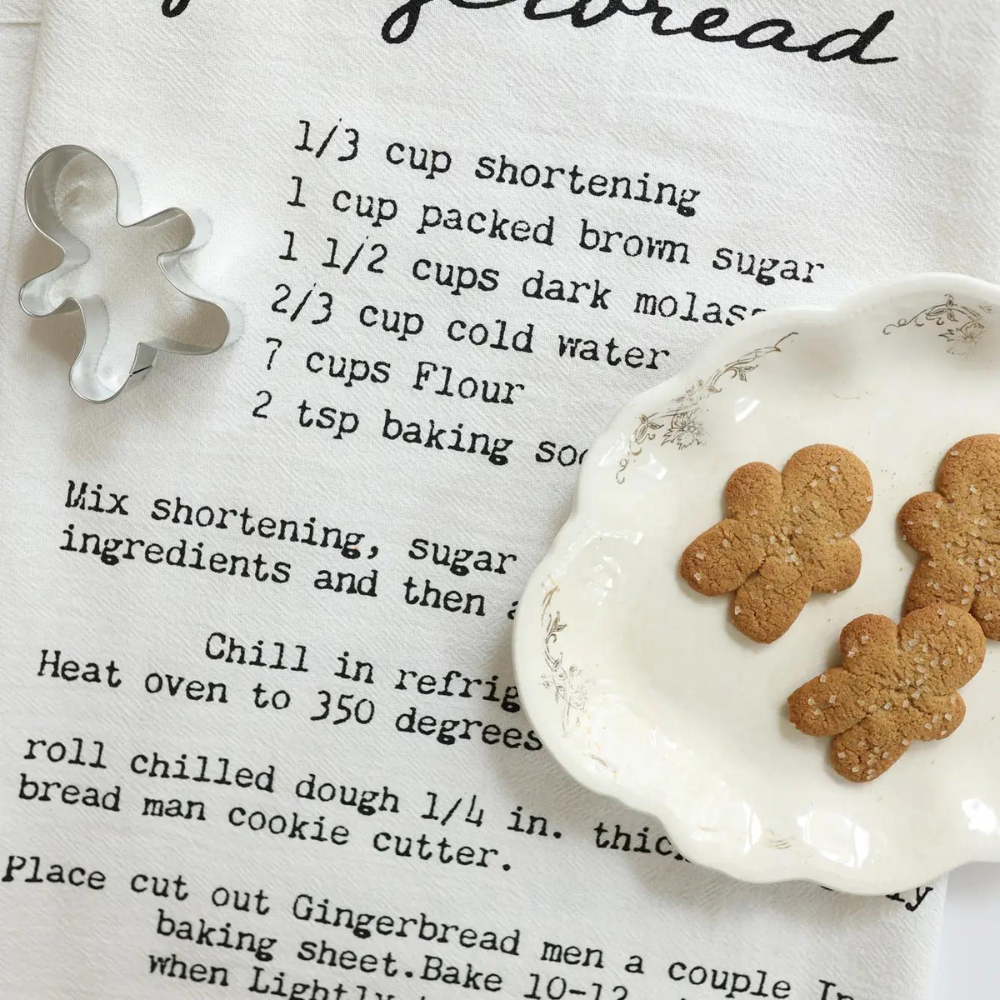 Family Recipe Gingerbread Tea Towel