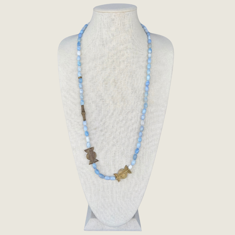 Larimar Bead &amp; Vintage Charm Necklace - Blackbird General Store