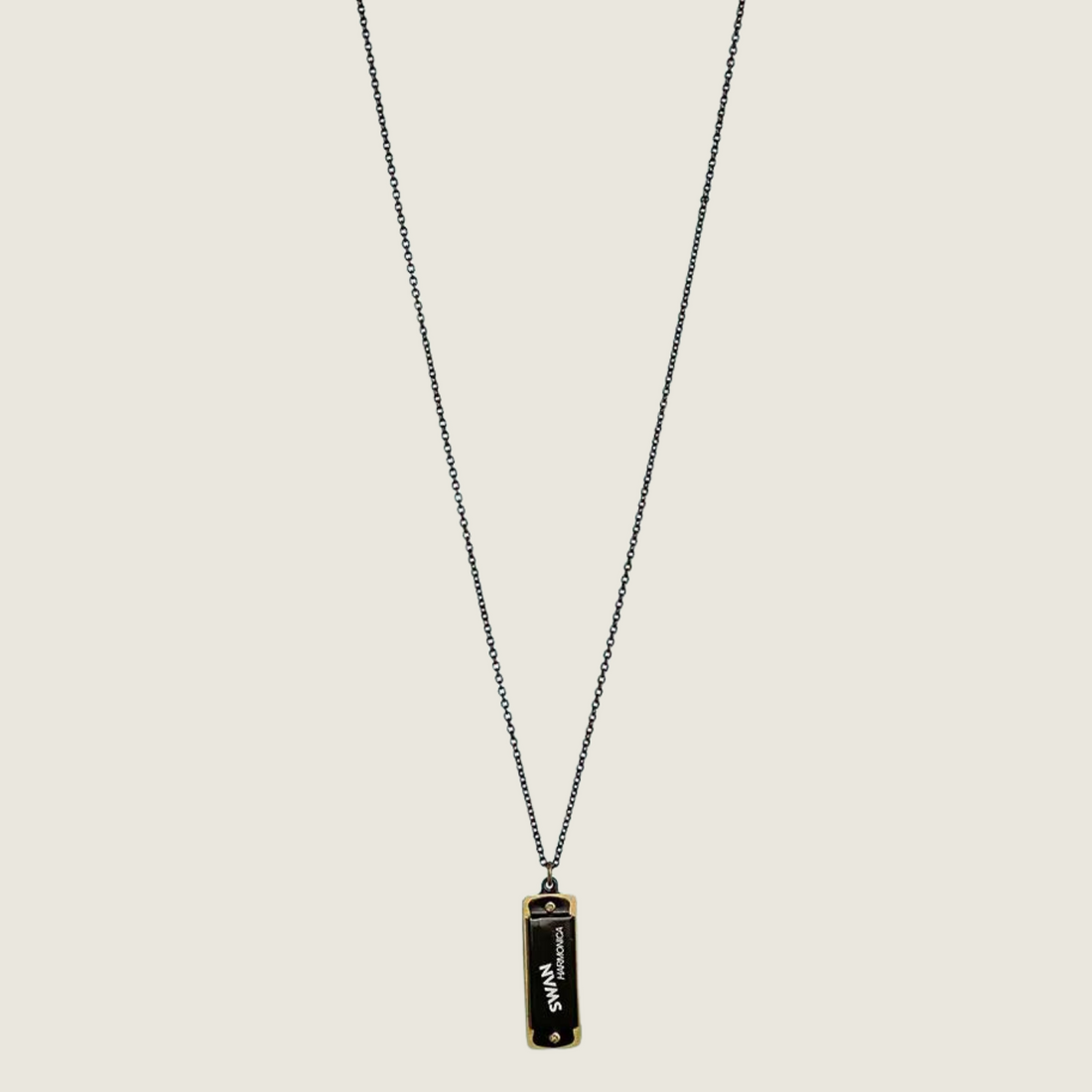 Black Harmonica Necklace