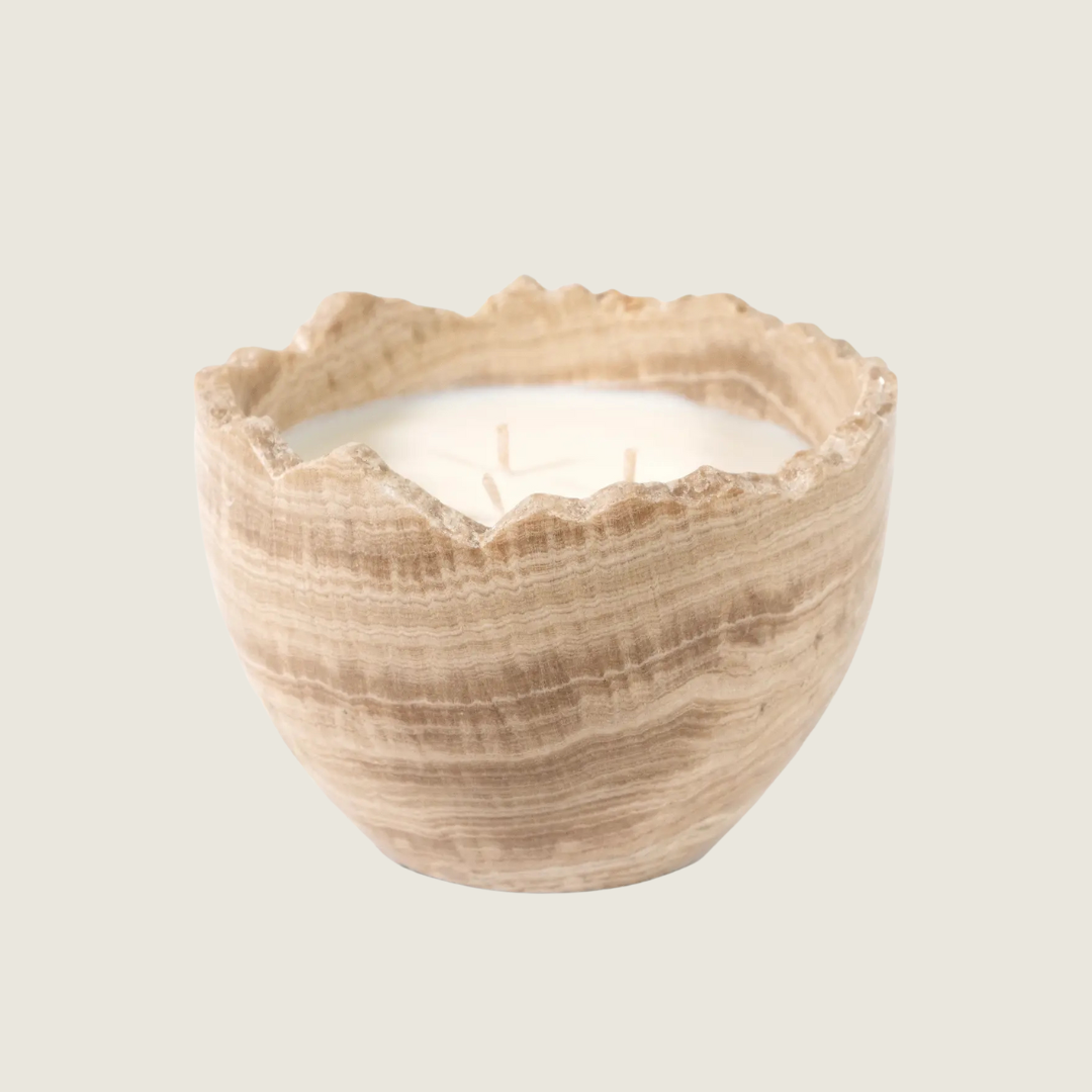 Travertine Bowl Candle