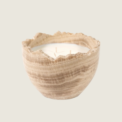 Travertine Bowl Candle