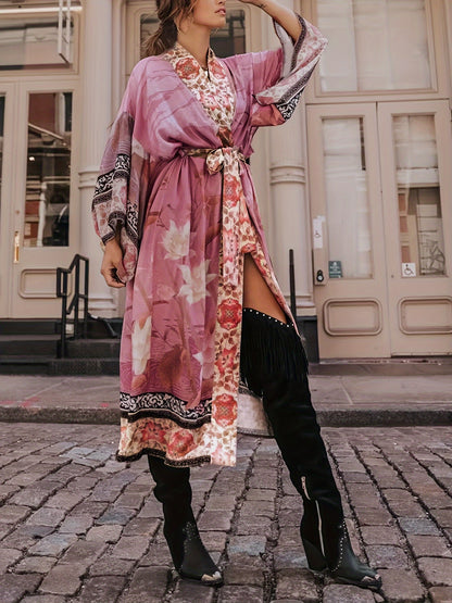 Floral &amp; Crane Kimono