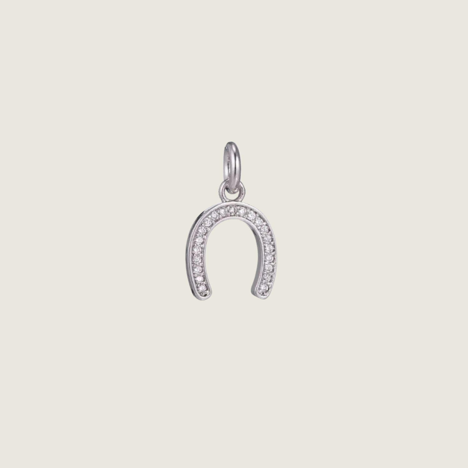 Silver Pavé Horseshoe Charm