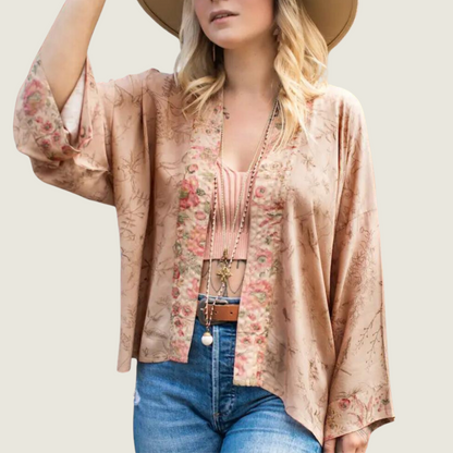 Map of My Heart Cropped Bamboo Kimono Cardigan - Blackbird General Store