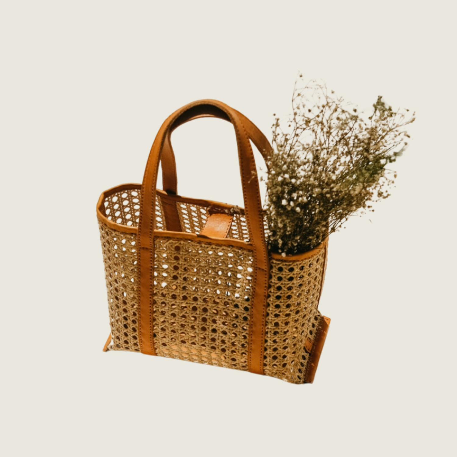 Magnolia Cane Woven &amp; Leather Tote