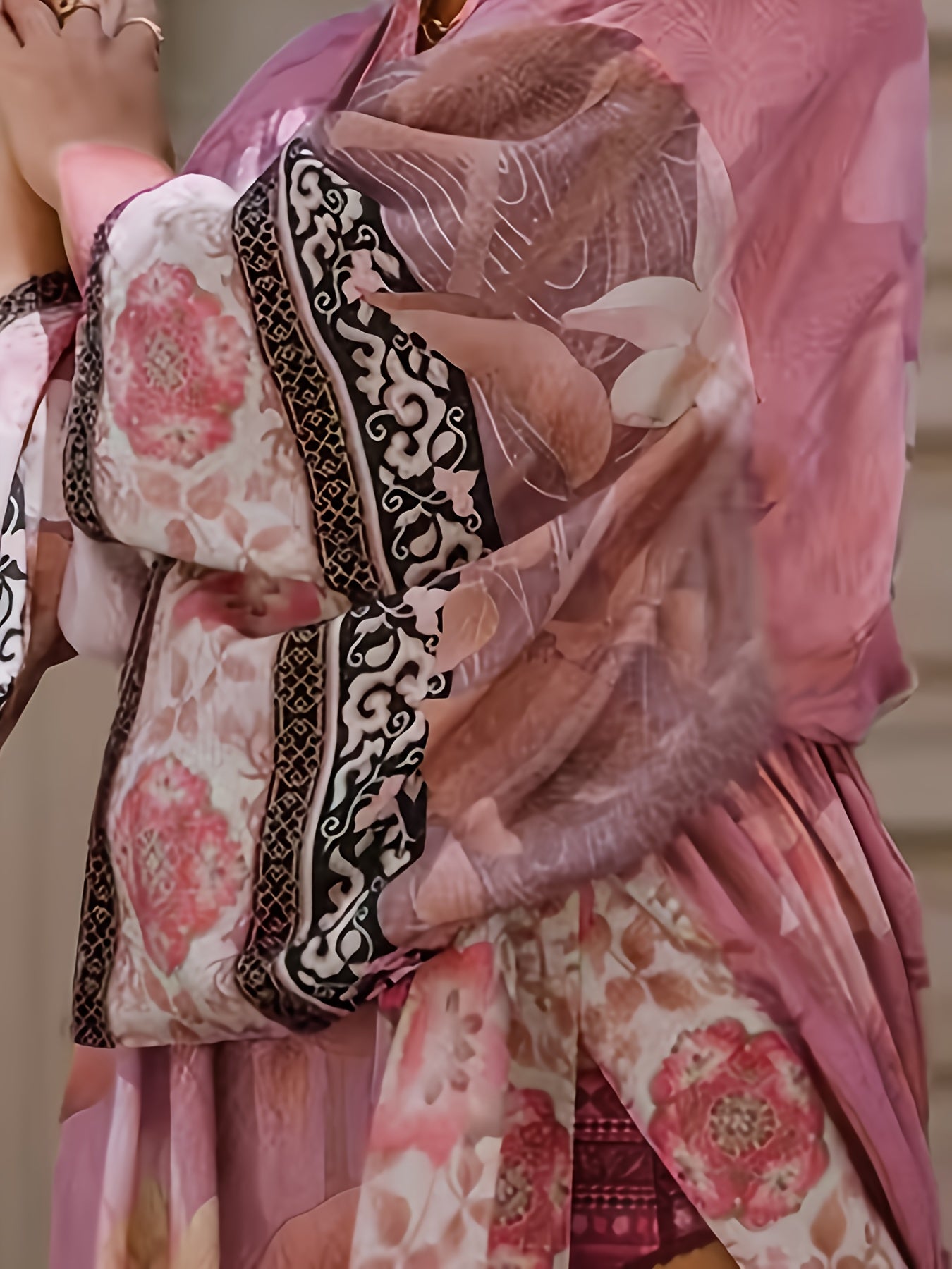 Floral &amp; Crane Kimono