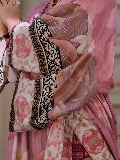 Floral &amp; Crane Kimono