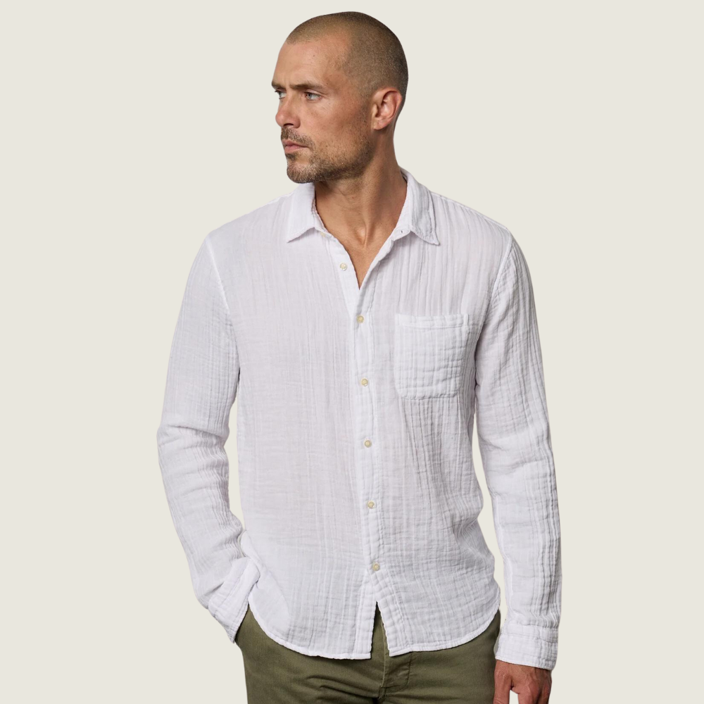 White Elton Button-Up Shirt - Blackbird General Store