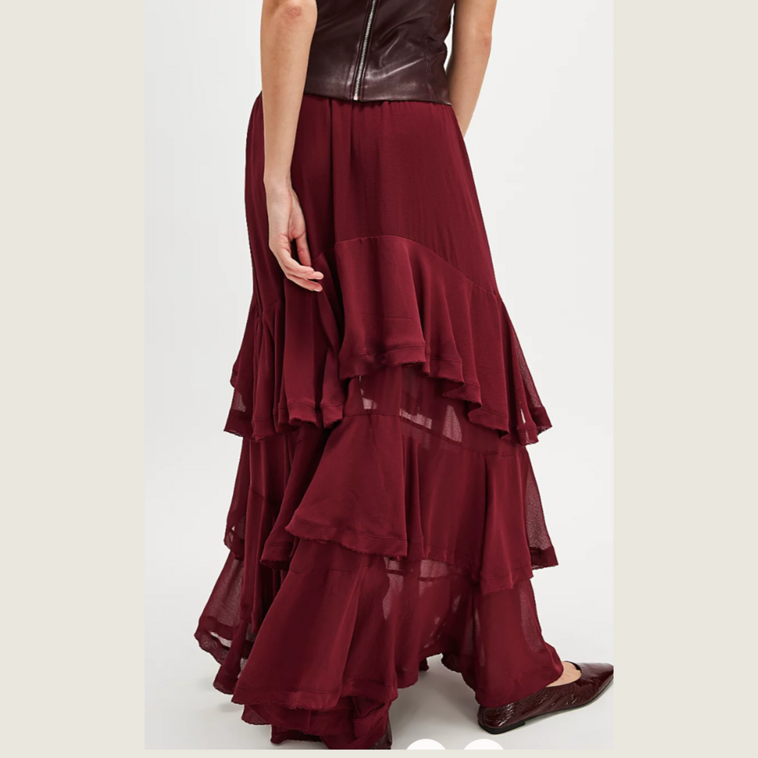 Clementine Maxi Skirt - Aged Red