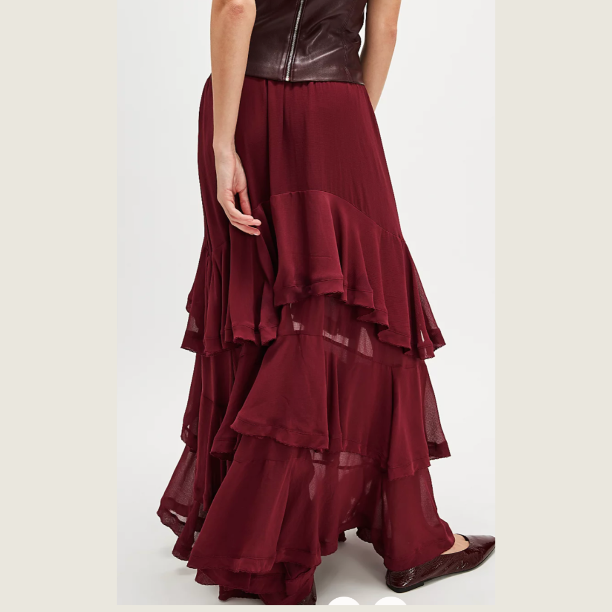 Clementine Maxi Skirt - Aged Red