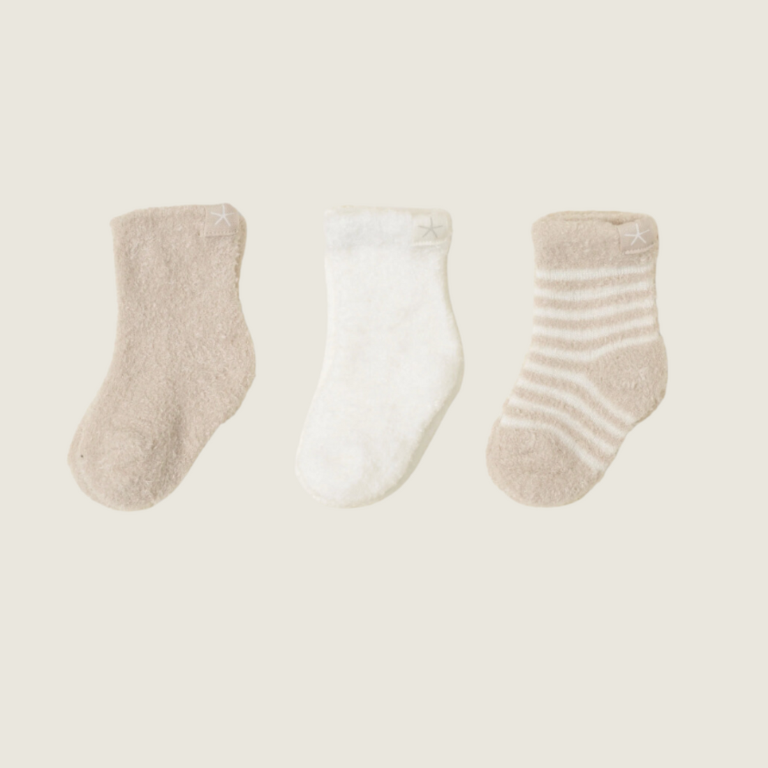 3 Pack Infant Socks - Stone