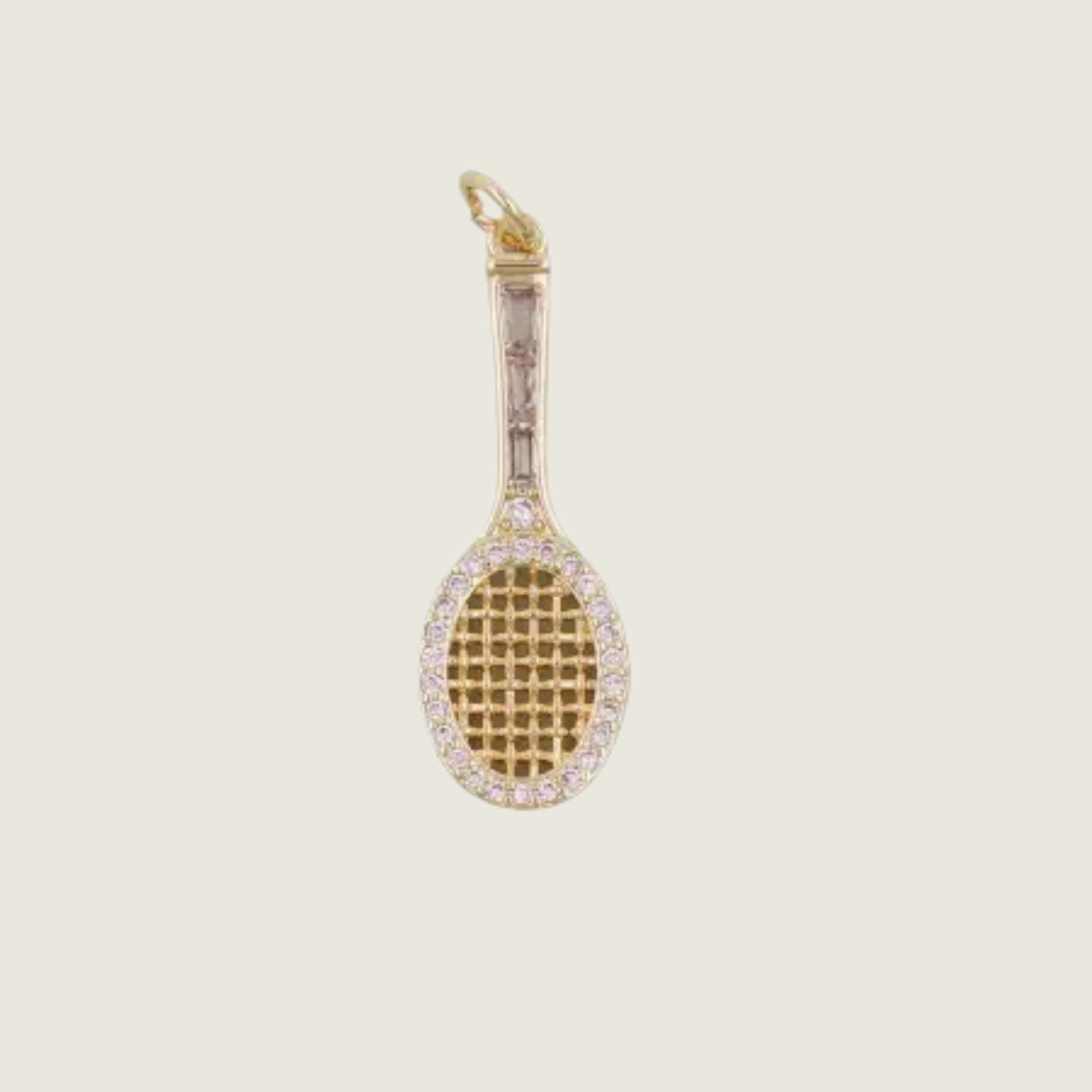 Pavé Tennis Racket Charm