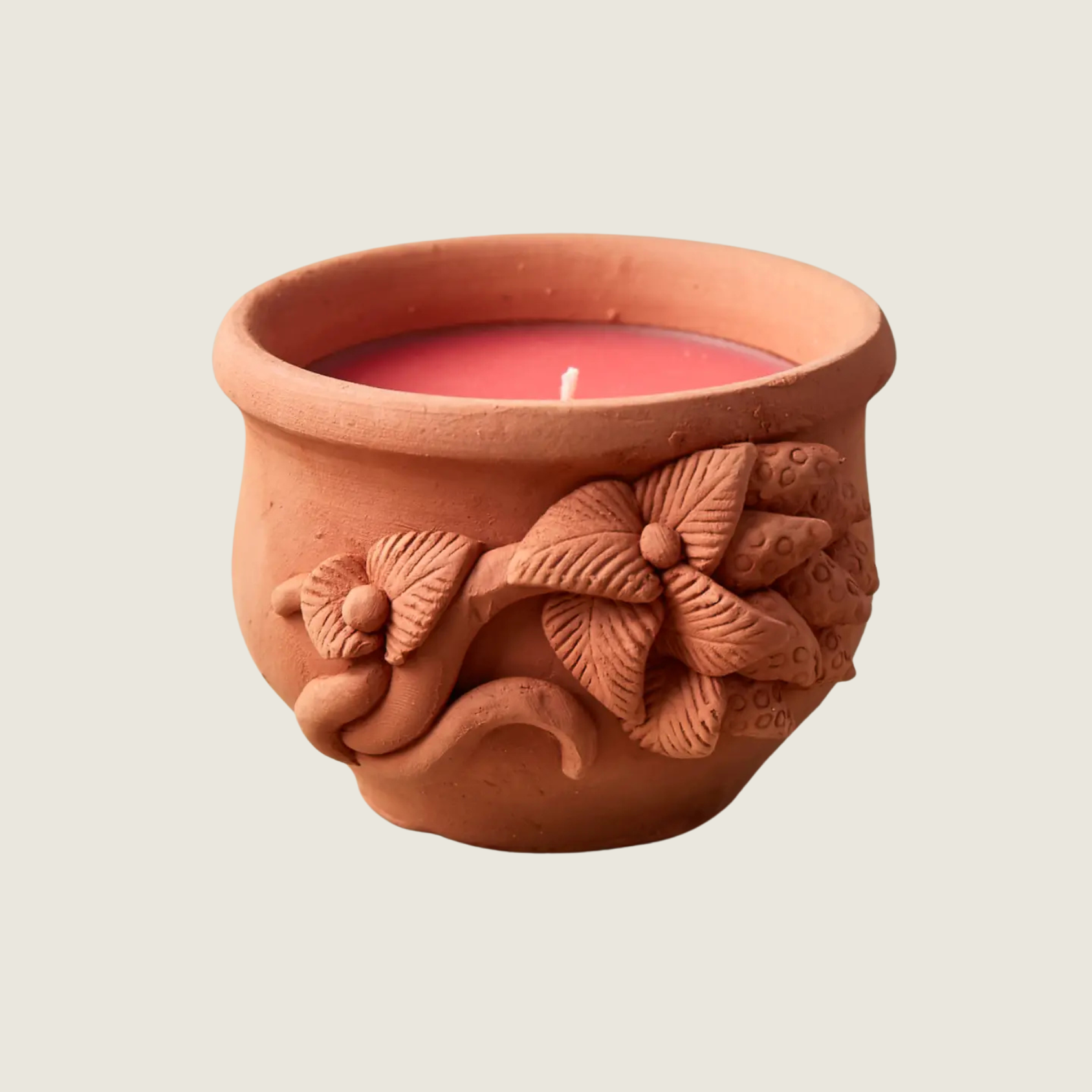 Handmade Terracotta Candle - Anu - Rose Scented