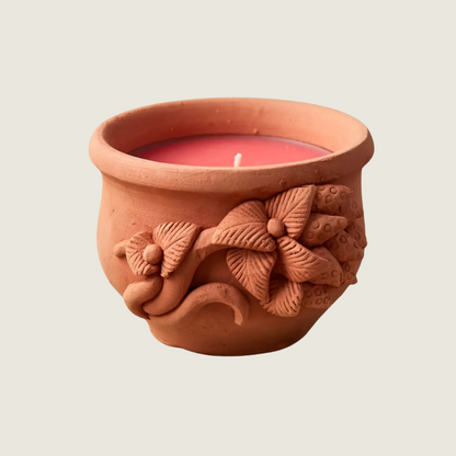 Handmade Terracotta Candle - Anu - Rose Scented