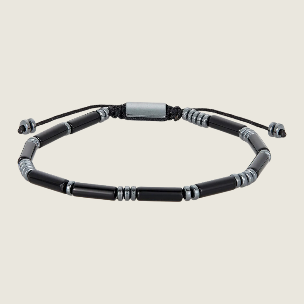 Onyx &amp; Hematite Adjustable Bracelet - Blackbird General Store