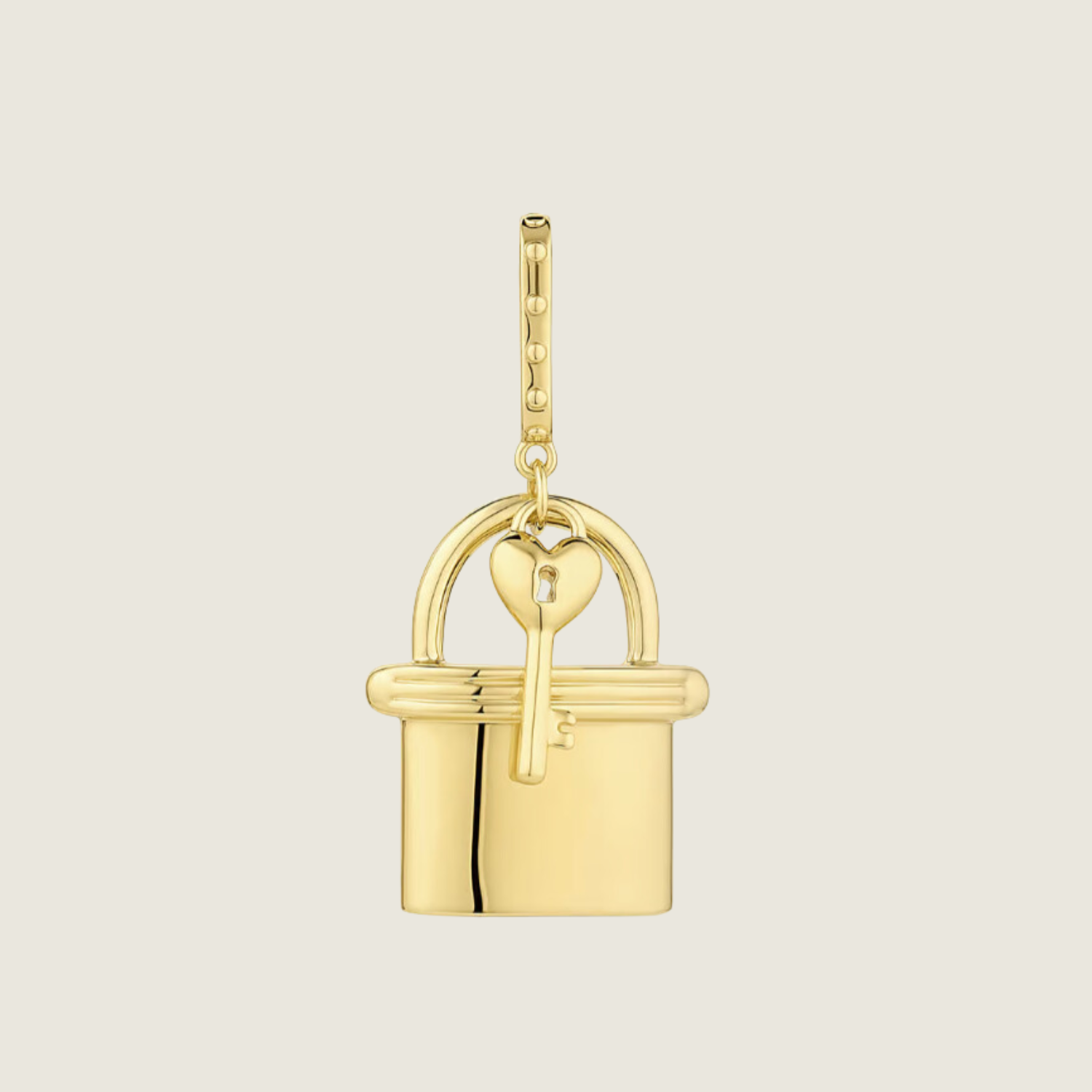 Lock &amp; Key Statement Charm - Gold