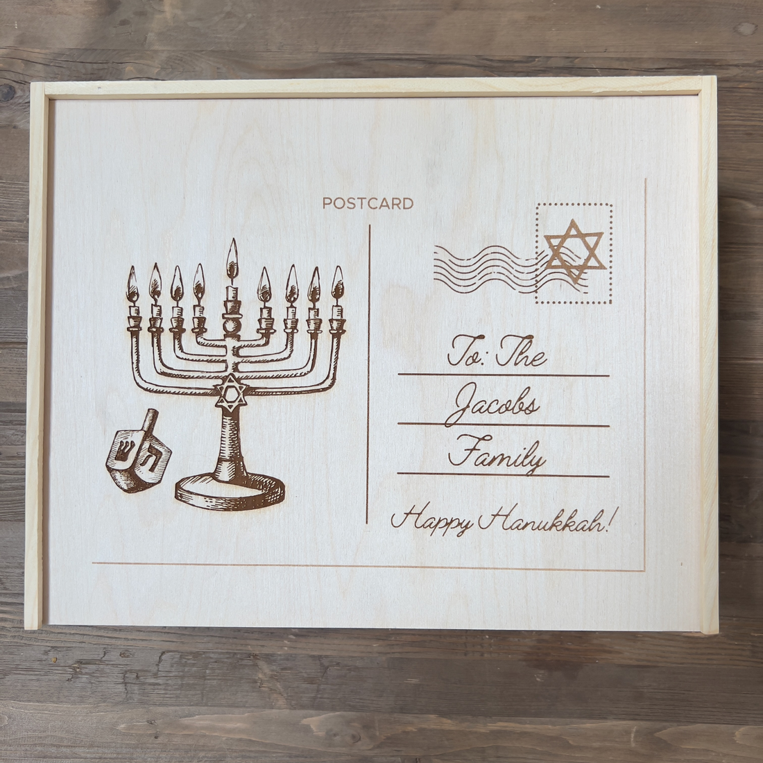 Hanukkah Postcard Box - Personalized