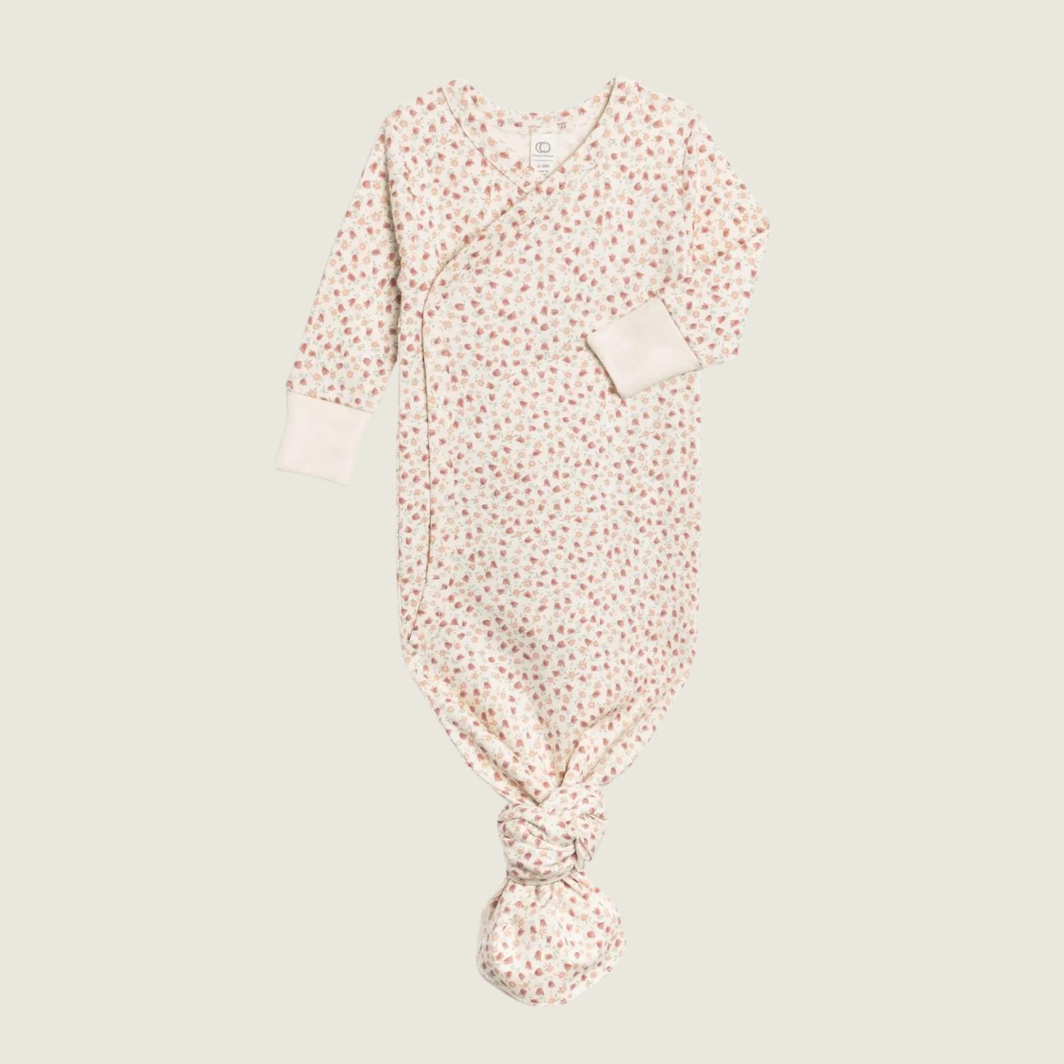 Organic Floral Newborn Kimono Gown