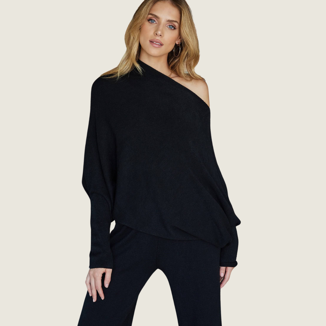 Black Asymmetrical Sweater