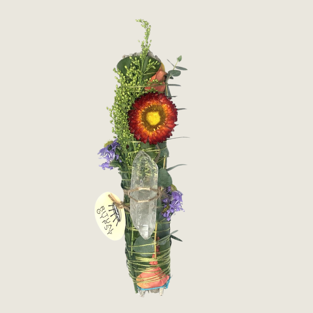 Ritual Wand + Clear Quartz Smudge Stick