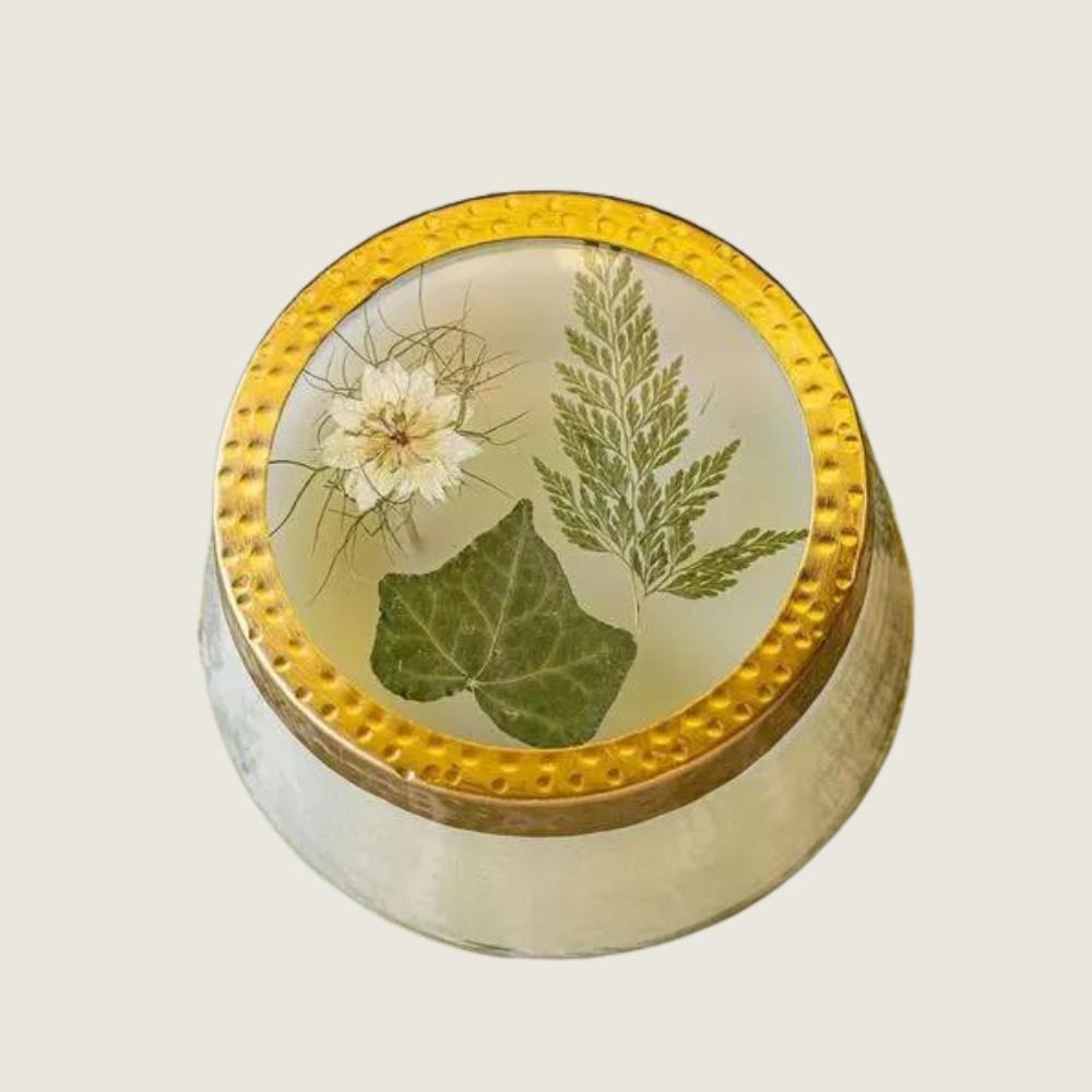 Forest Pressed Floral Candle - Medium